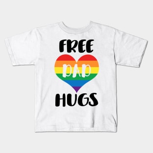 Free Dad Hugs - Black Text Kids T-Shirt